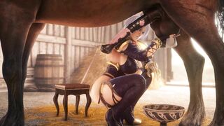 Ivy Valentine chăm sóc nhu cầu sinh lý Ngựa giống