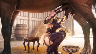 Ivy Valentine chăm sóc nhu cầu sinh lý Ngựa giống