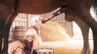 Ivy Valentine chăm sóc nhu cầu sinh lý Ngựa giống